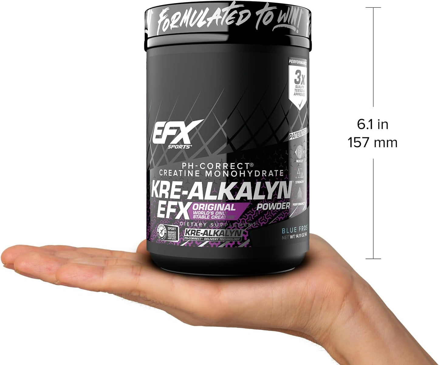 Kre-Alkalyn EFX Powder: pH-Correct Creatine Monohydrate for Strength & Muscle Growth - Blue Frost, 200 Servings