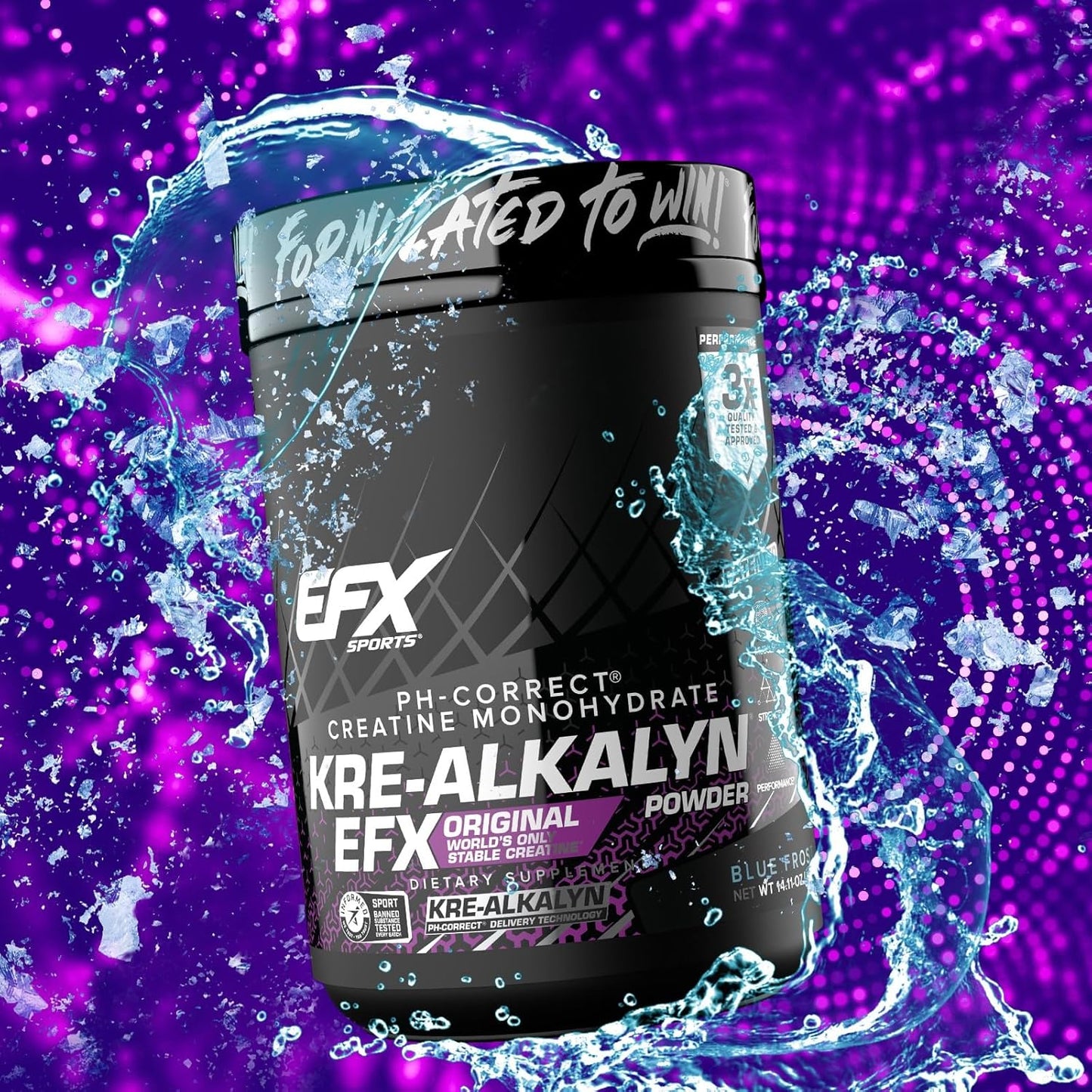 Kre-Alkalyn EFX Powder: pH-Correct Creatine Monohydrate for Strength & Muscle Growth - Blue Frost, 200 Servings