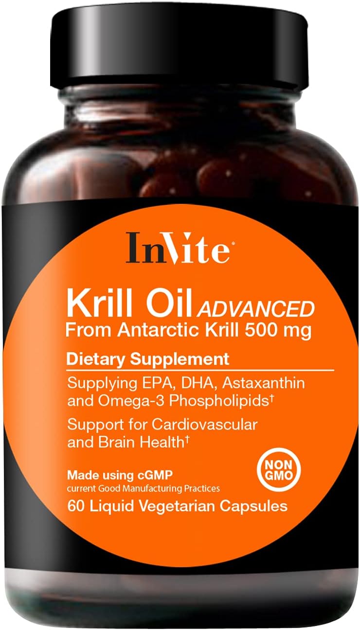 Krill Oil Advanced Supplement - Promotes Heart and Brain Health - Rich in EPA, DHA, Astaxanthin - 120 Capsules