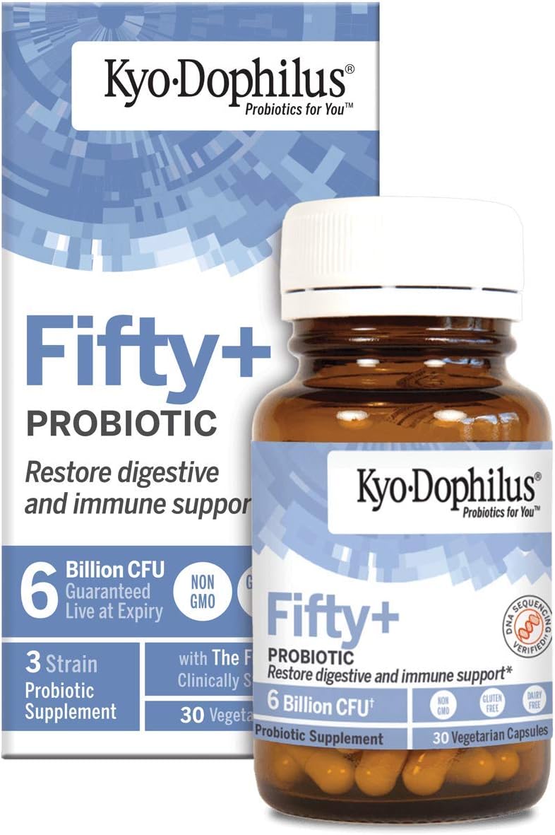 Kyo-Dophilus Probiotic Supplement for Adults 50+, 30 Capsules, 6 Billion CFU