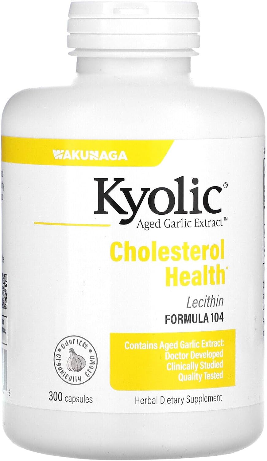Kyolic #104 Garlic Extract with Lecithin 300 Capsules - Immune Support and Heart Health