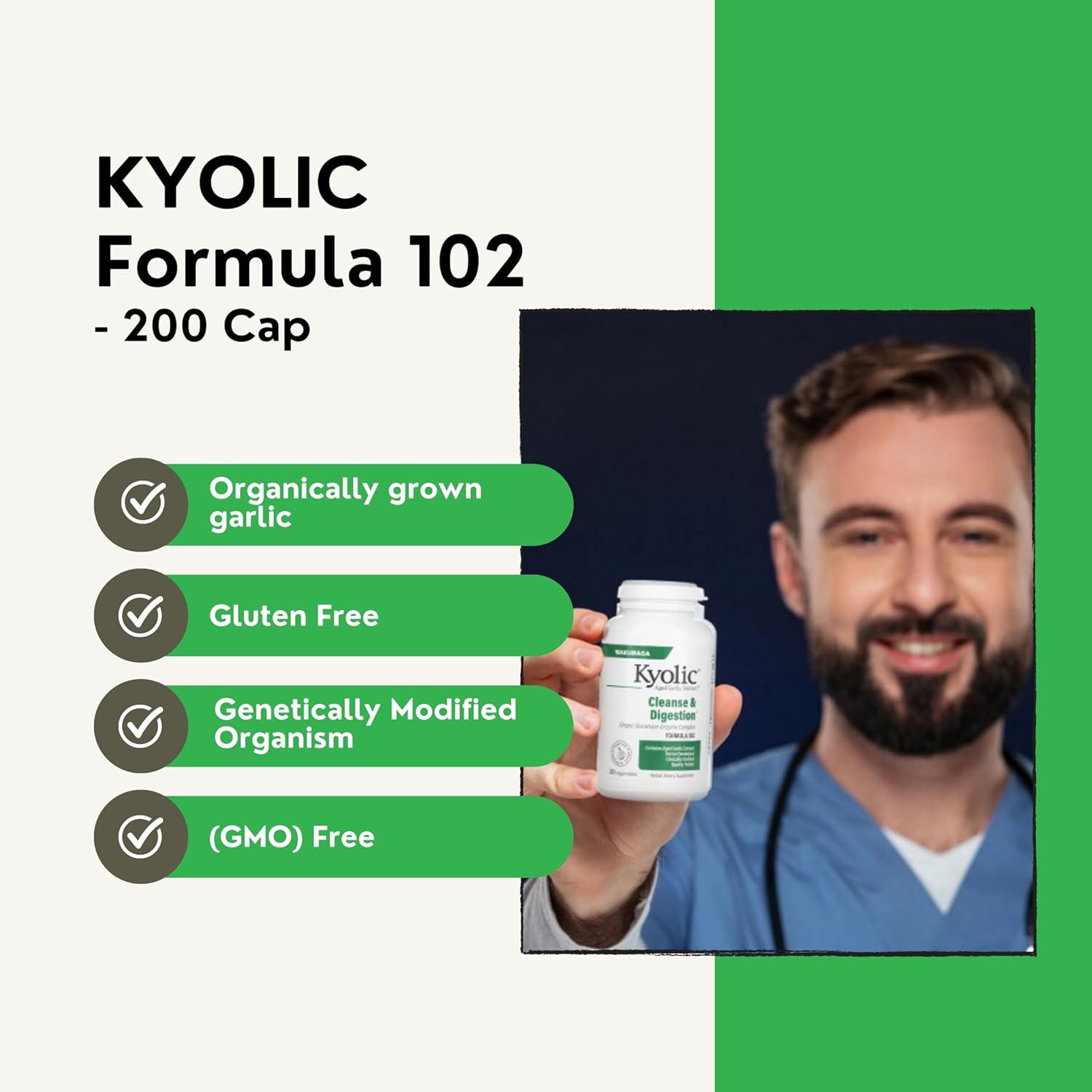 Kyolic Aged Garlic Extract 200 Veggie Tablets Formula 102 Bundle with Garlic Ginger Supplement - Worldwide Nutrition - 200 Count Pack with Key Chain