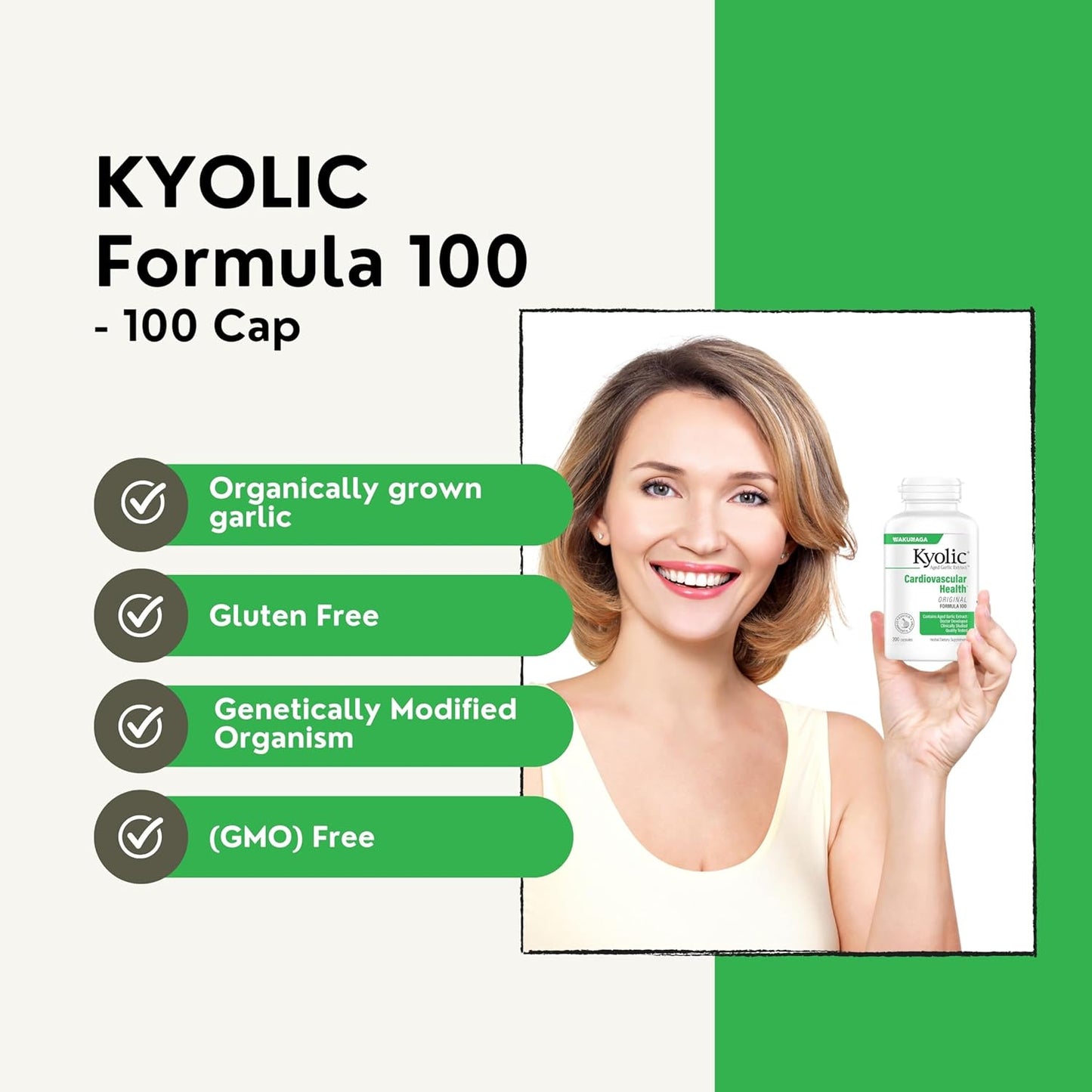 Kyolic Aged Garlic Extract Formula 100 Capsules Bundle with Multi-Purpose Key Chain - Worldwide Nutrition