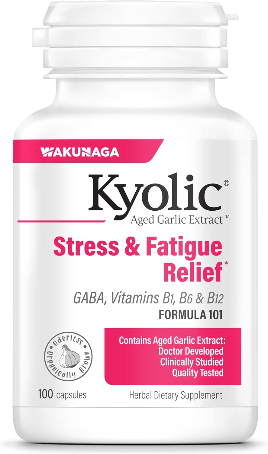 Kyolic Aged Garlic Extract Formula 101 Capsules for Stress and Fatigue Relief (Packaging May Vary)