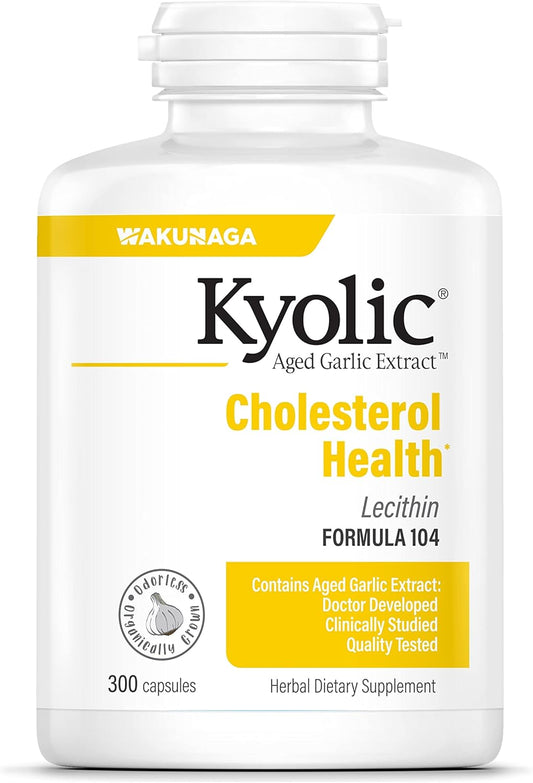 Kyolic Aged Garlic Extract Formula 104 for Cholesterol Health - 300 Capsules
