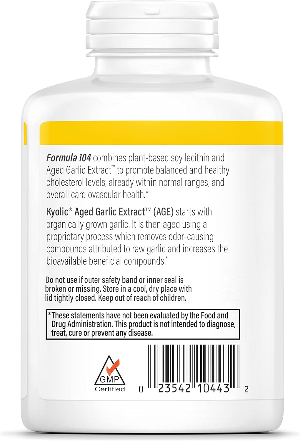 Kyolic Aged Garlic Extract Formula 104 for Cholesterol Health - 300 Capsules
