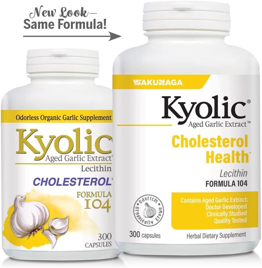Kyolic Aged Garlic Extract Formula 104 for Cholesterol Health - 300 Capsules