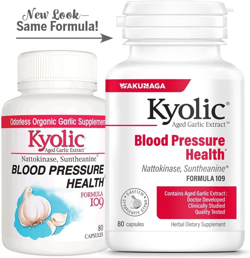 Kyolic Aged Garlic Extract Formula 109 Capsules for Blood Pressure Support