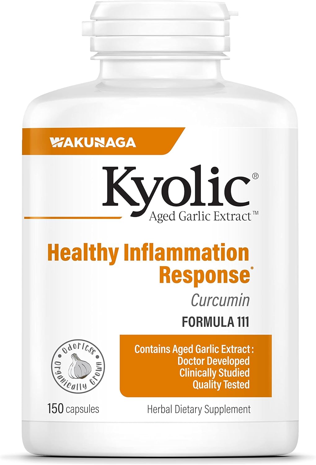 Kyolic Aged Garlic Extract Formula 111 Capsules - Promotes Healthy Inflammation Response (150 Count)