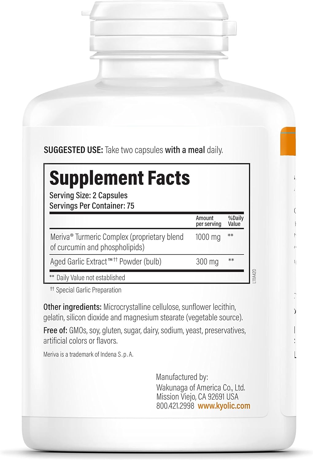 Kyolic Aged Garlic Extract Formula 111 Capsules - Promotes Healthy Inflammation Response (150 Count)