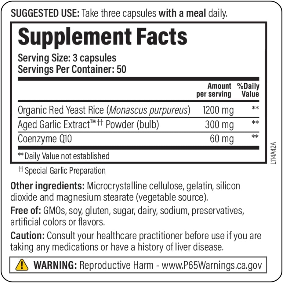 Kyolic Aged Garlic Extract Formula 114 with Red Rice Yeast and CoQ10 - 150 Capsules