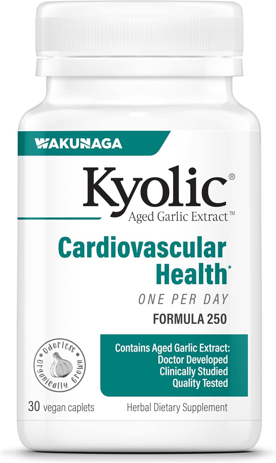 Kyolic Aged Garlic Extract Formula 250 - Vegan, Heart Health Support, 30 Capsules, Daily Dose
