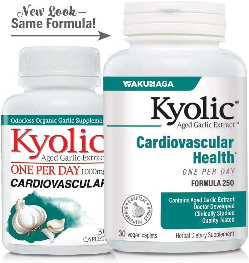 Kyolic Aged Garlic Extract Formula 250 - Vegan, Heart Health Support, 30 Capsules, Daily Dose