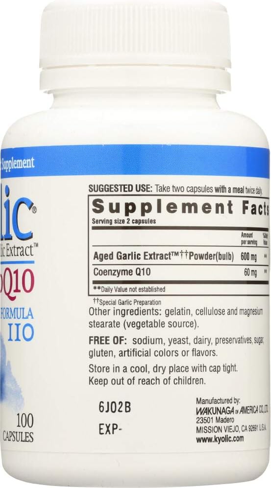 Kyolic Garlic Extract with Co-Q-10 Formula 110 - 100 Capsules