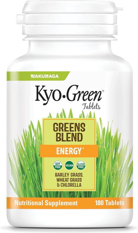 Kyolic Kyo-Green Greens Blend Energy Tablets - 180 Tablets for Boosting Energy and Vitality