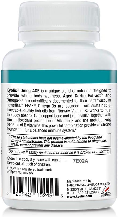 Kyolic Omeg-Age Softgels - Promotes Heart, Bone, and Immune Health - 90 Count