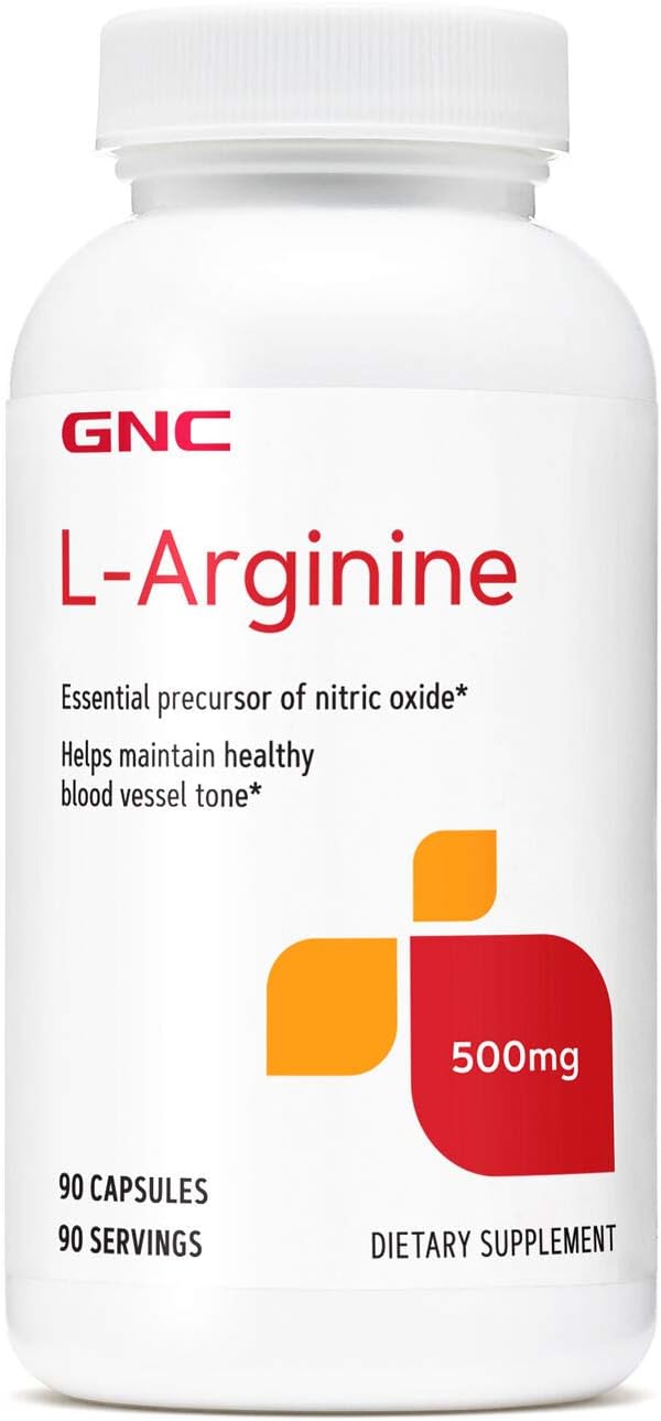 L-Arginine 500mg Capsules - Boost Nitric Oxide Levels - 90 Count