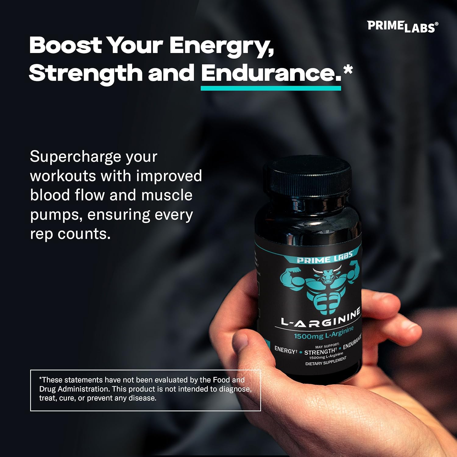 L-Arginine and Creatine Capsules Combo Pack (60 ct L-Arginine + 120 ct Creatine) by Prime Labs