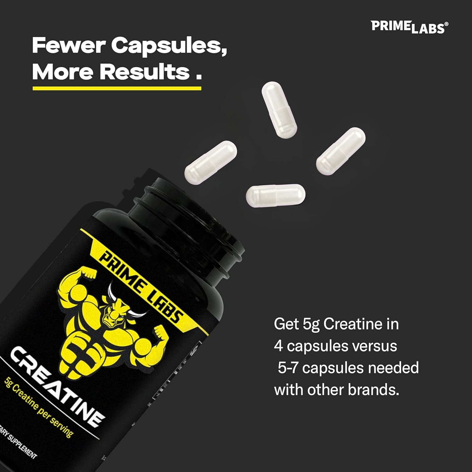 L-Arginine and Creatine Capsules Combo Pack (60 ct L-Arginine + 120 ct Creatine) by Prime Labs