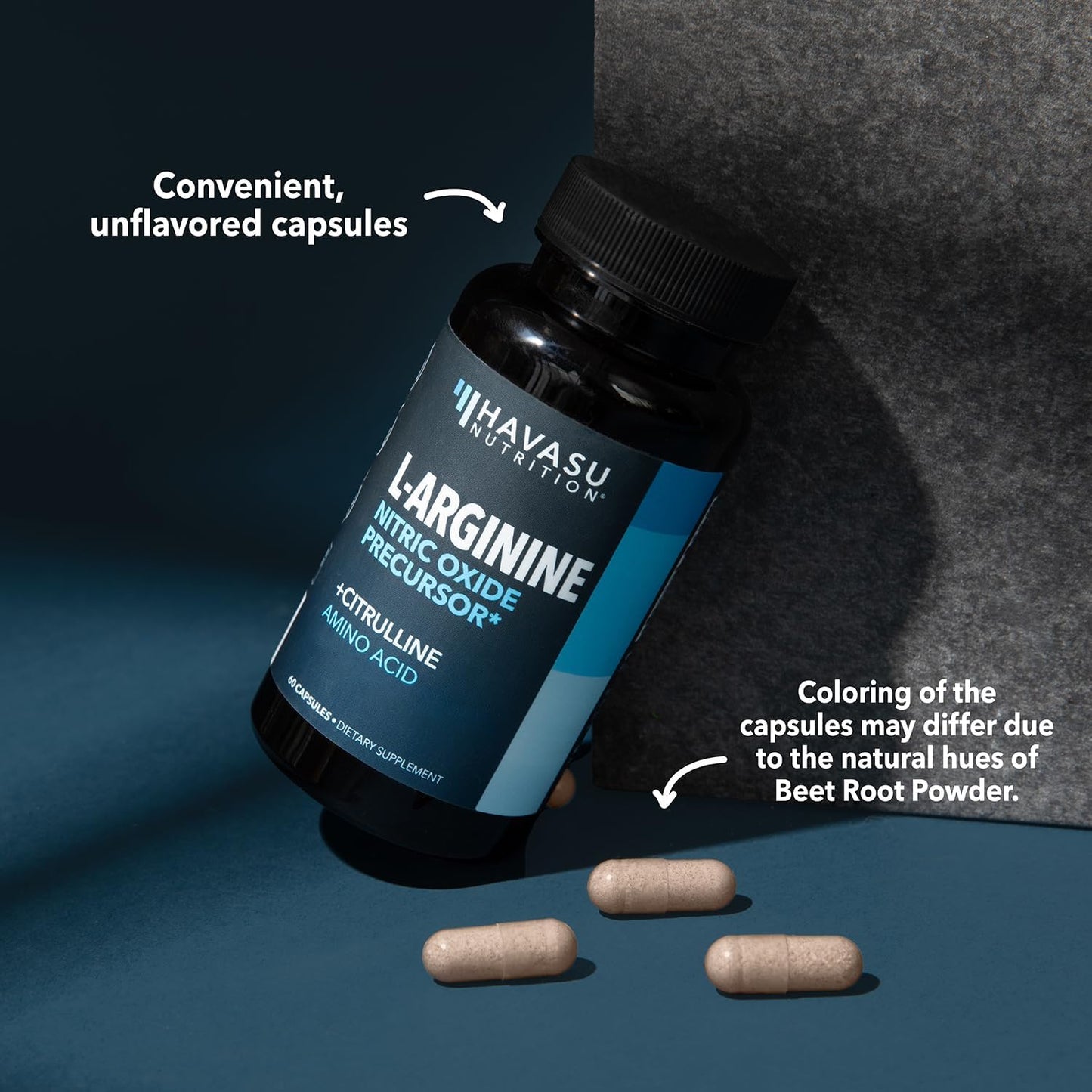 L-Arginine and L-Citrulline Capsules for Nitric Oxide Support - 120 Count Vegan Supplement for Performance and Endurance - 2 Month Supply