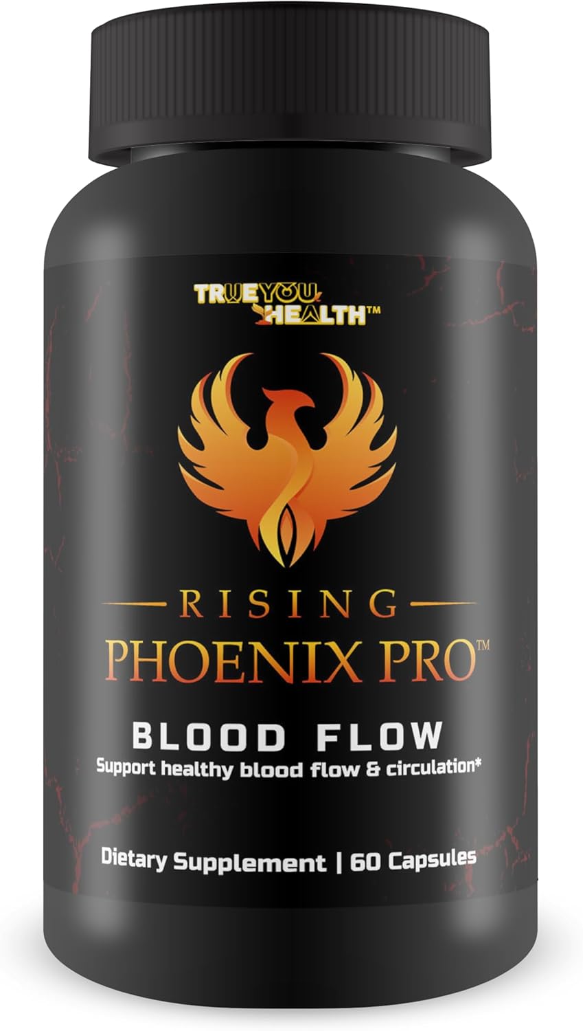L-Arginine Blood Circulation Supplement for Men - Pro Rising Phoenix Male Pill for Healthy Blood Flow - True You Health Formula