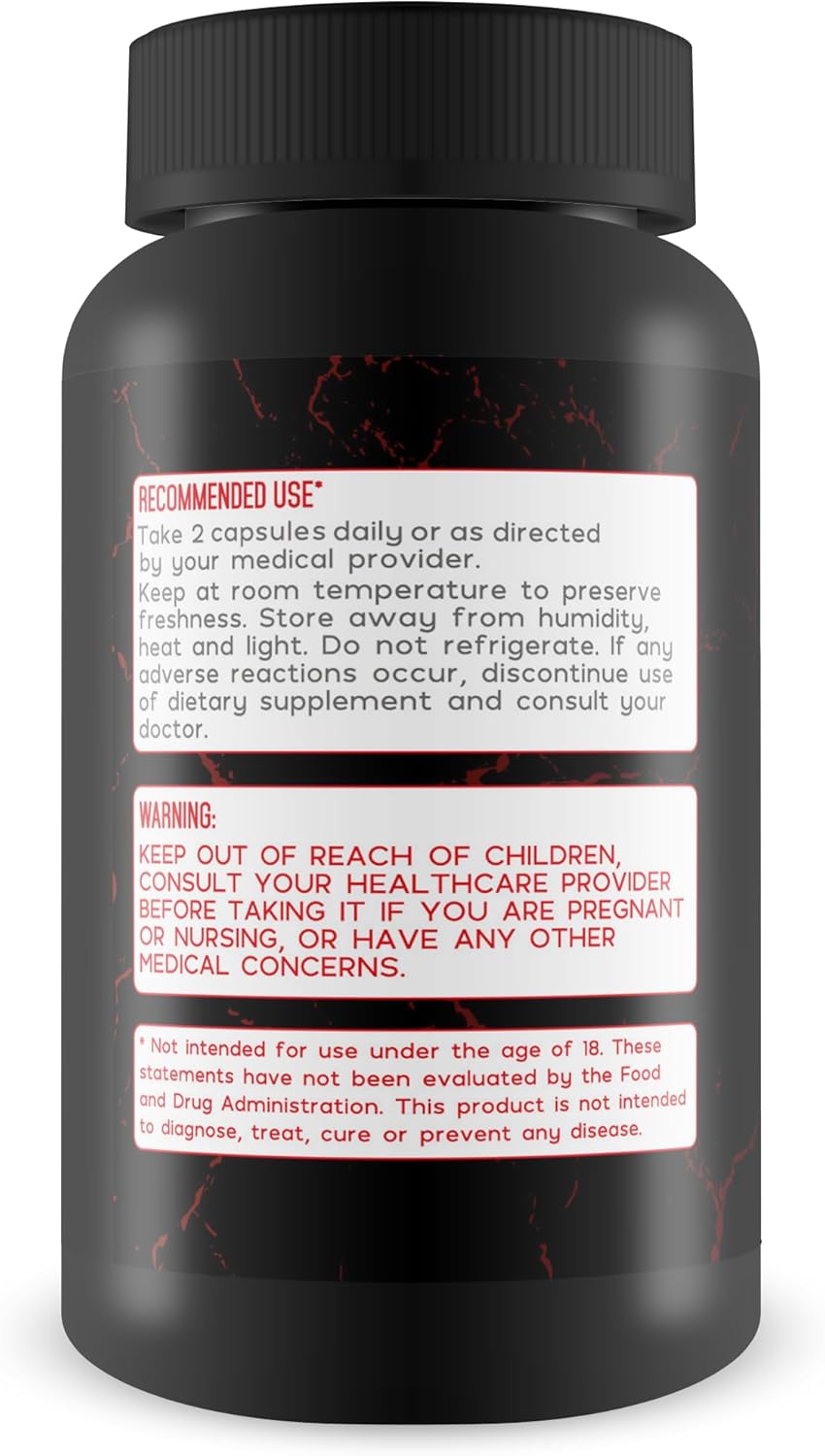 L-Arginine Blood Circulation Supplement for Men - Pro Rising Phoenix Male Pill for Healthy Blood Flow - True You Health Formula