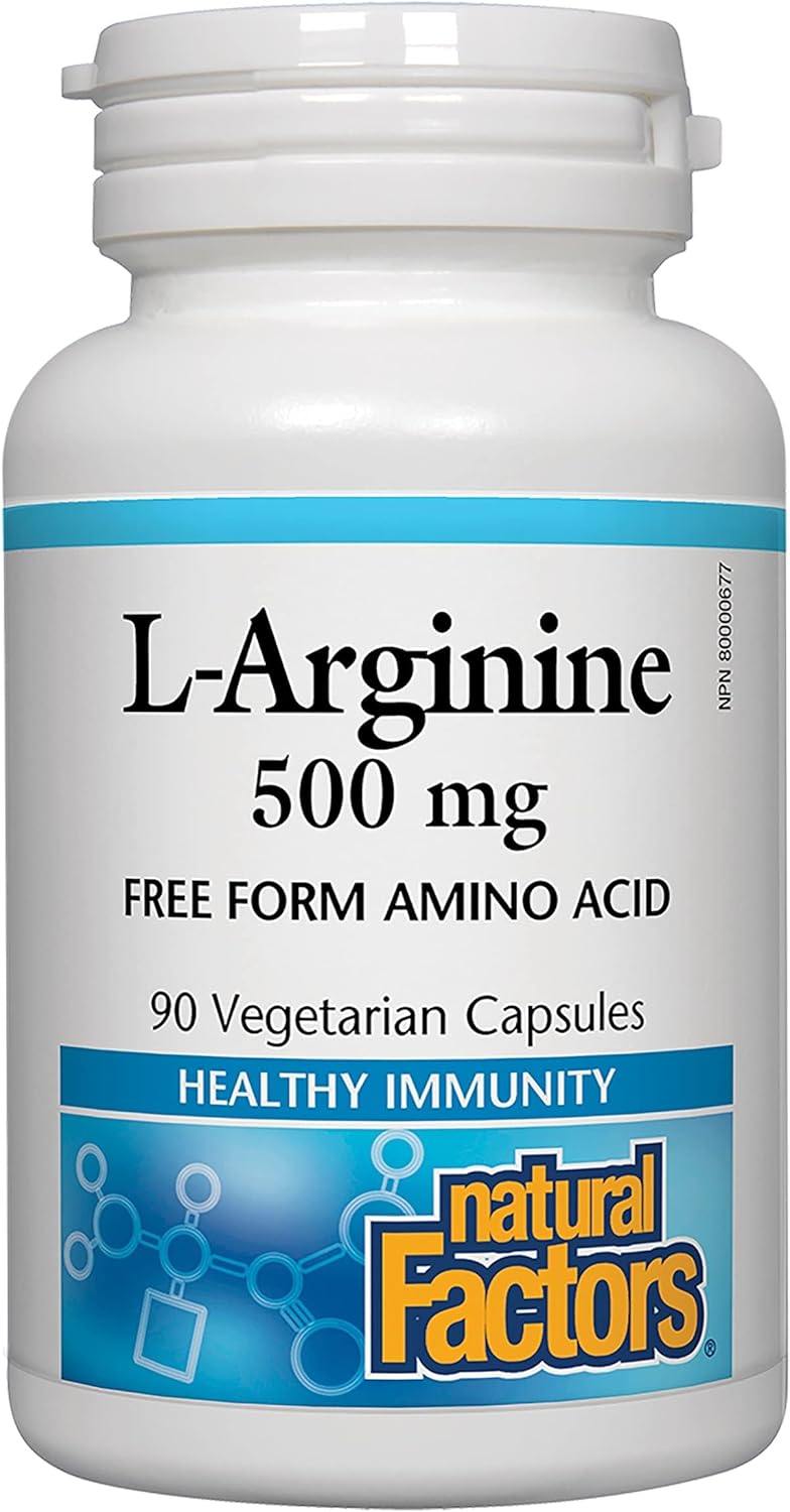 L-Arginine by Natural Factors: 90 Vegetarian Capsules for Muscle Metabolism Support