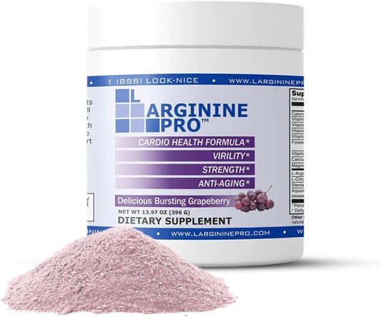 L-ARGININE PRO Grape Berry Drink Mix Powder | 5,500mg L-arginine & 1,100mg L-Citrulline | Boost Energy & Performance