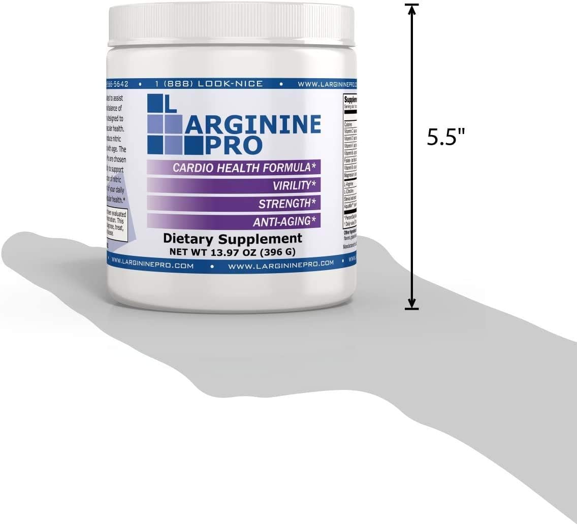 L-ARGININE PRO Grape Supplement Powder - 5,500mg L-arginine & 1,100mg L-Citrulline - Pack of 6 Jars