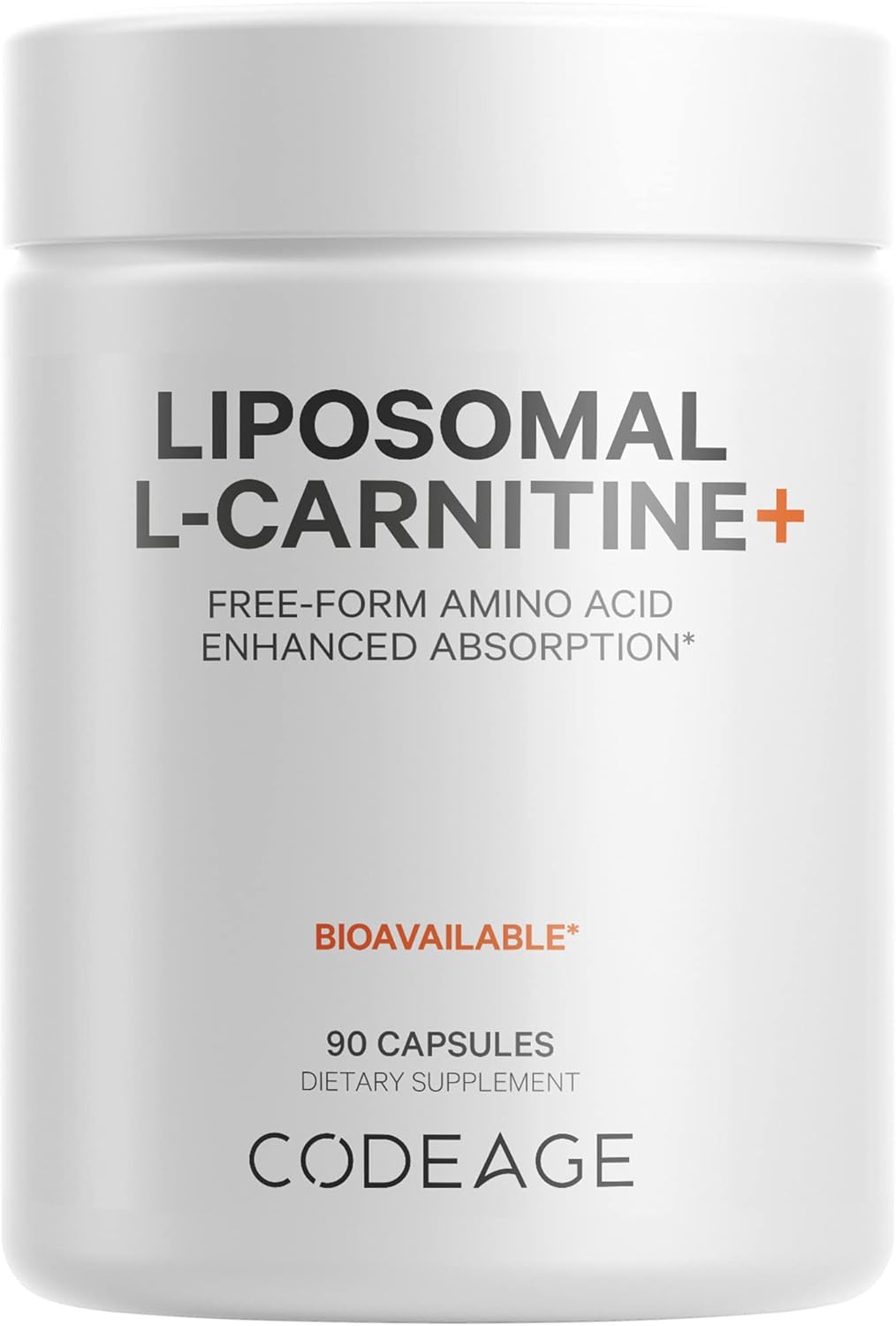 L-Carnitine Liposomal Supplement - 500mg L-Tartrate per Serving - Free-Form Amino Acid - Vegan, Non-GMO - 90 Capsules