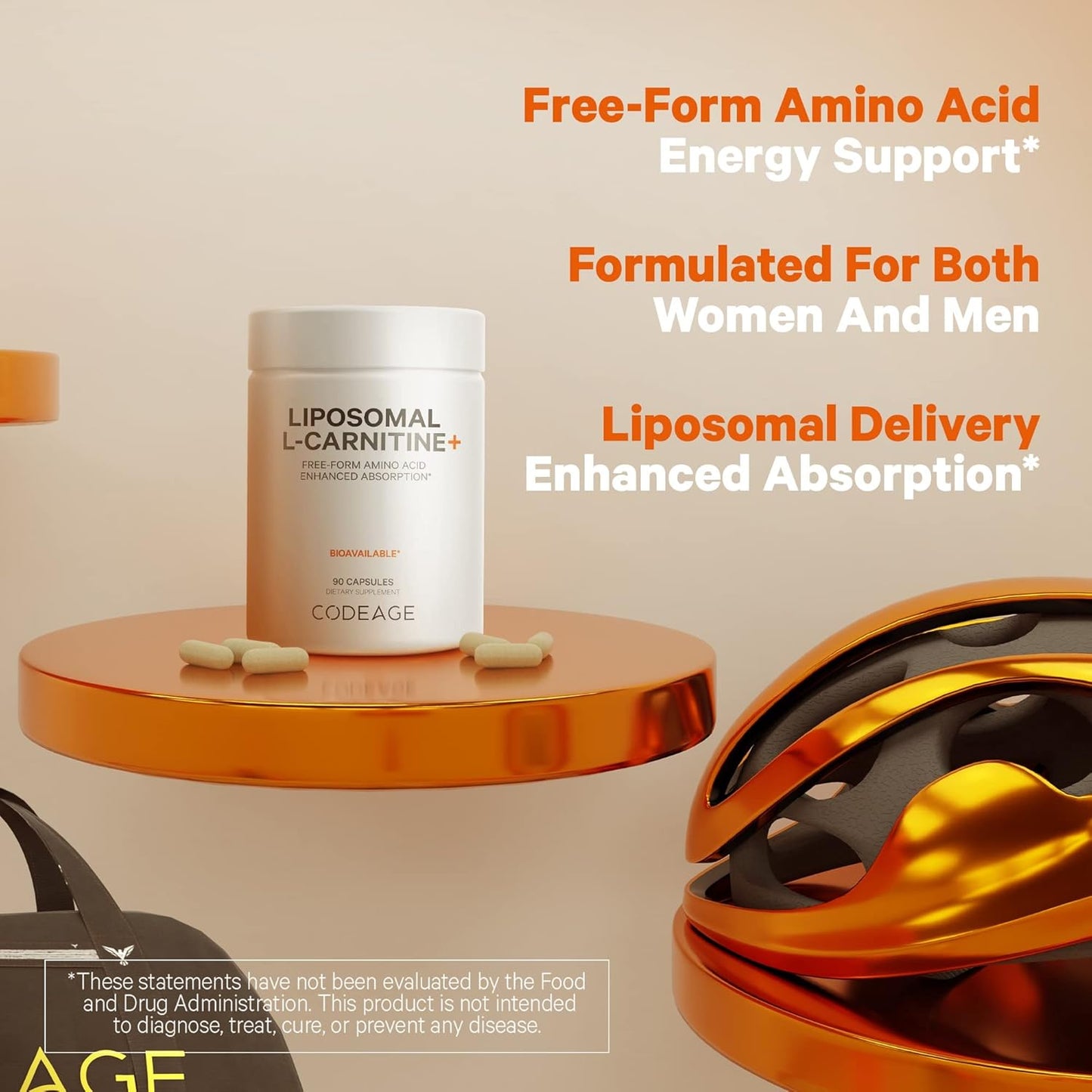 L-Carnitine Liposomal Supplement - 500mg L-Tartrate per Serving - Free-Form Amino Acid - Vegan, Non-GMO - 90 Capsules