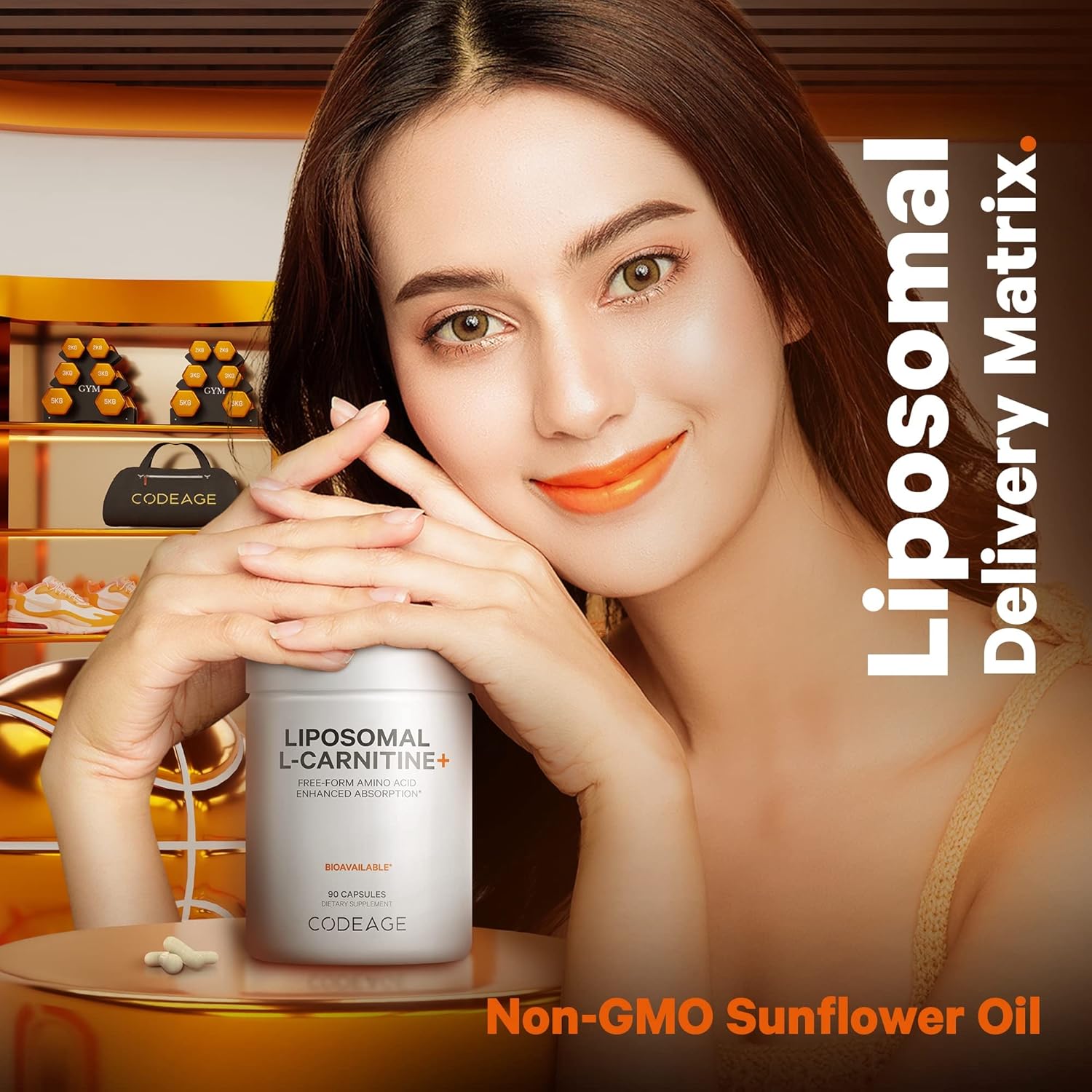 L-Carnitine Liposomal Supplement - 500mg L-Tartrate per Serving - Free-Form Amino Acid - Vegan, Non-GMO - 90 Capsules