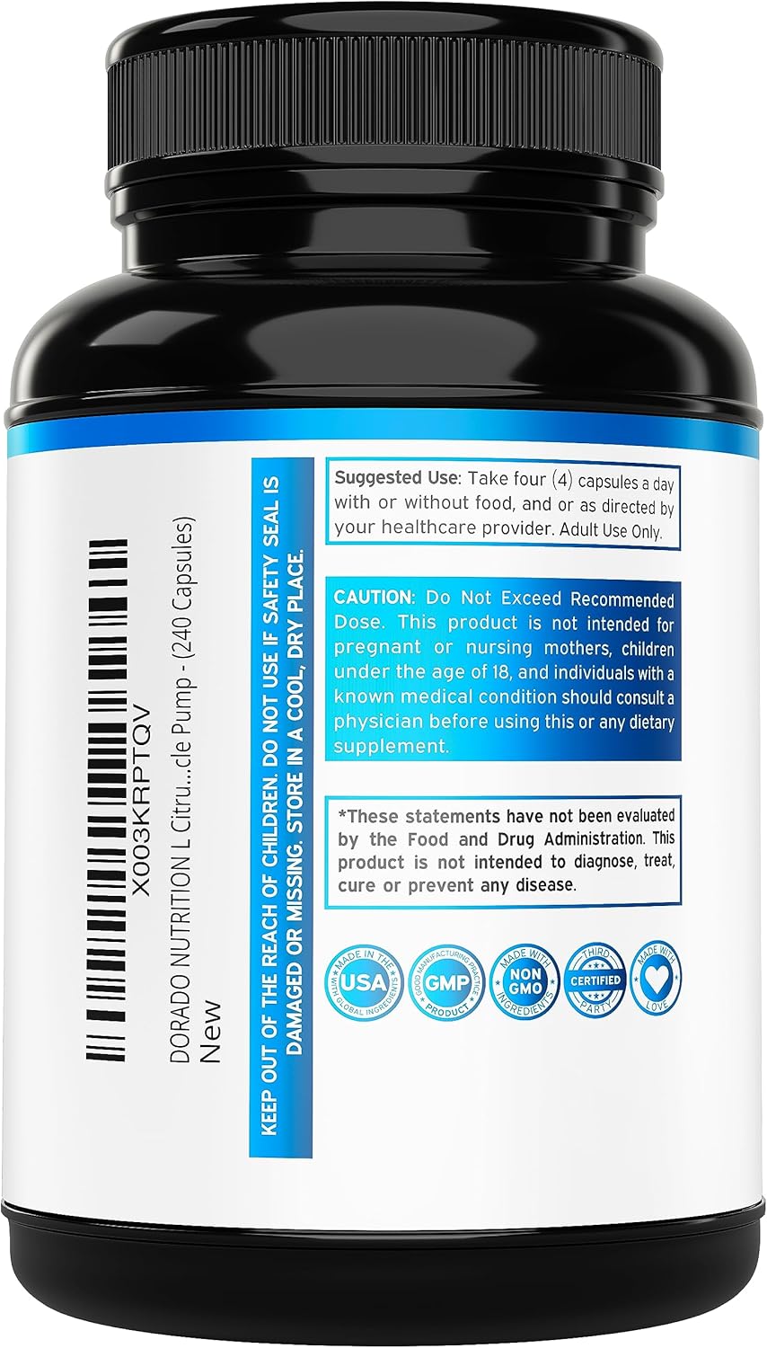 L Citrulline 3000mg and Turkesterone 500mg Supplements - Combo Pack (360 Capsules) for Enhanced Nutrition