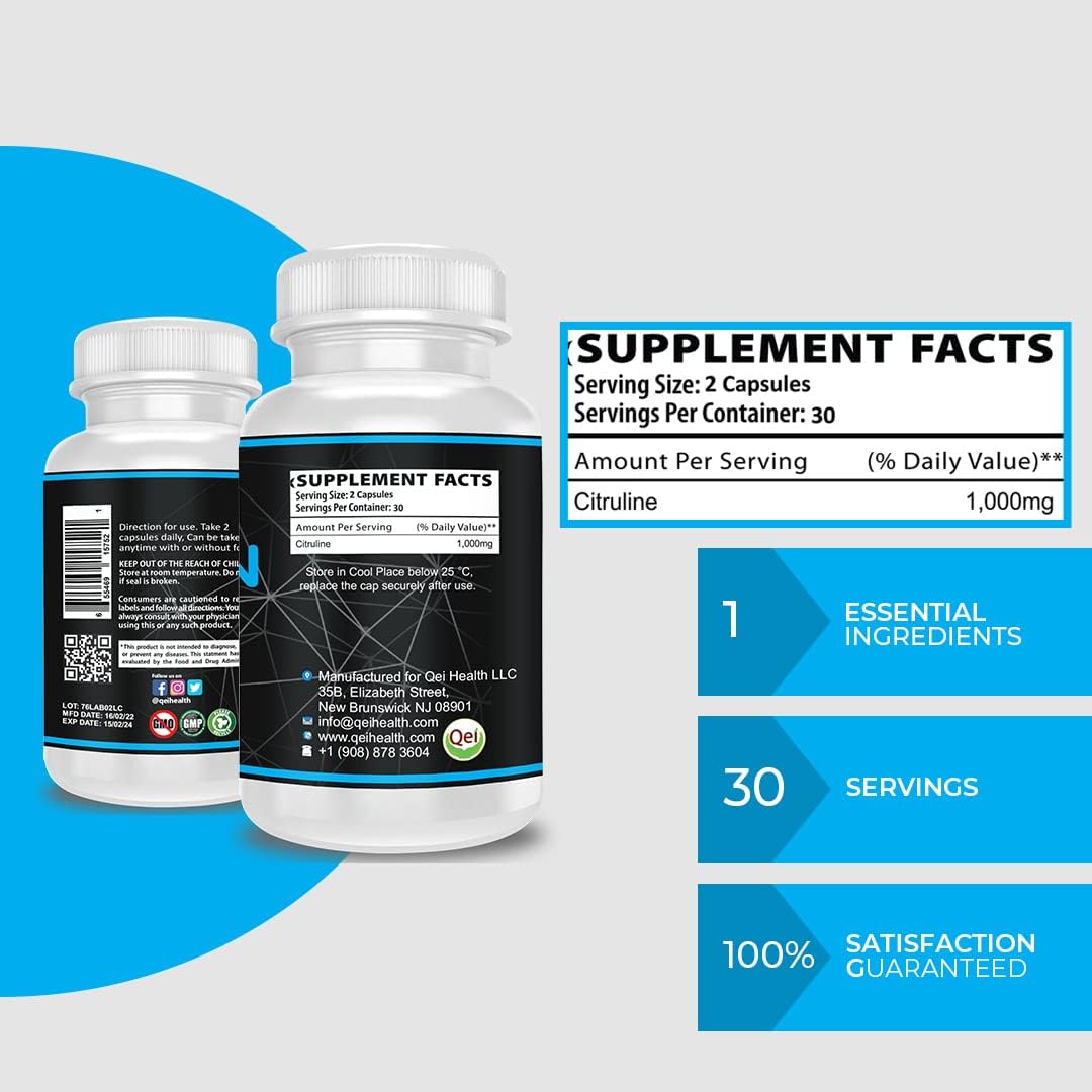 L-Citrulline Boosted Qei Oxygen Supplement for Blood Circulation and Detoxification