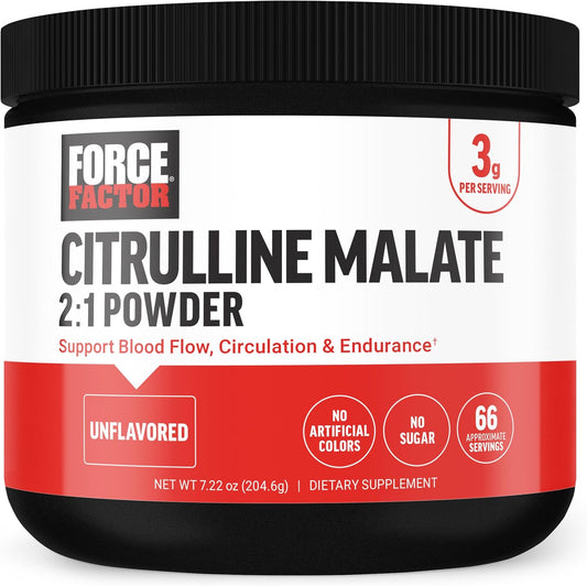 L Citrulline Malate 2:1 Powder Pump Supplement for Men, Boost Nitric Oxide, Blood Flow, Muscle Pumps, Performance - Unflavored, 66 Servings