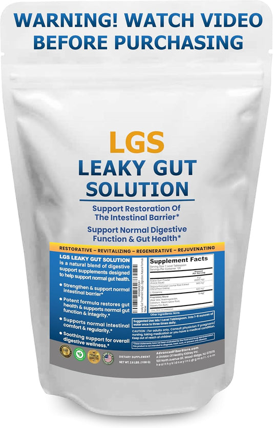 L-Glutamine & Prebiotic Gut Restore Powder for Leaky Gut Repair and Kidney Health - Supplements for Digestive Restoration & Gut Lining Support with Gut Health Guide