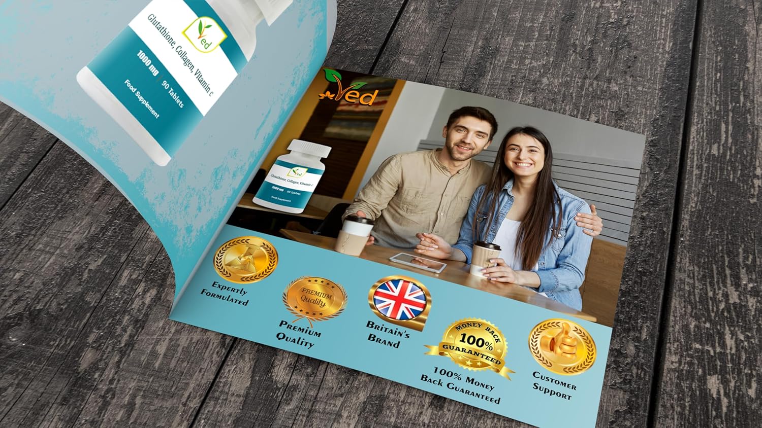 L-Glutathione Tablets with Collagen and Vitamin C - 1000mg x 90 Tablets