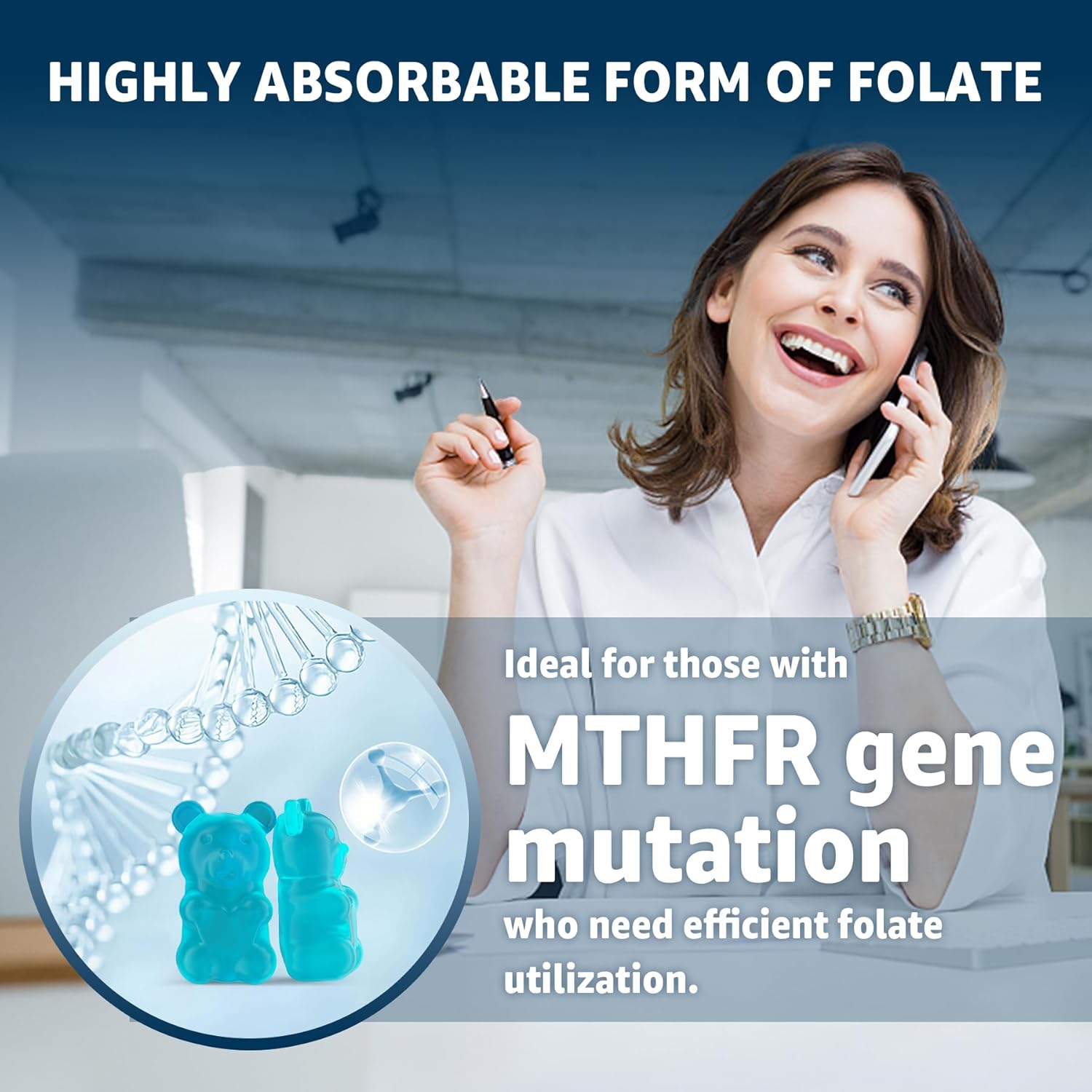 L-MethylFolate 15mg & Methyl B12 Gummies - Active Multivitamins for MTHFR Support - Vegan, 60 Ct