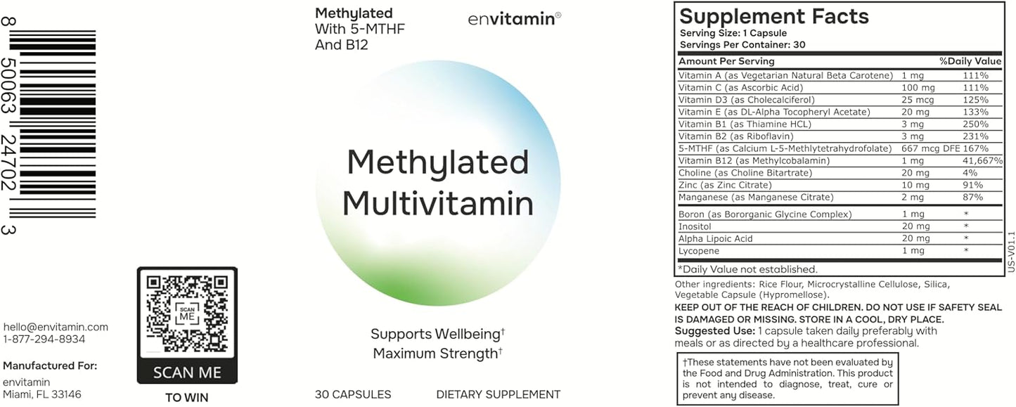 L Methylfolate Enriched Multivitamin Multimineral Complex for Optimal Health