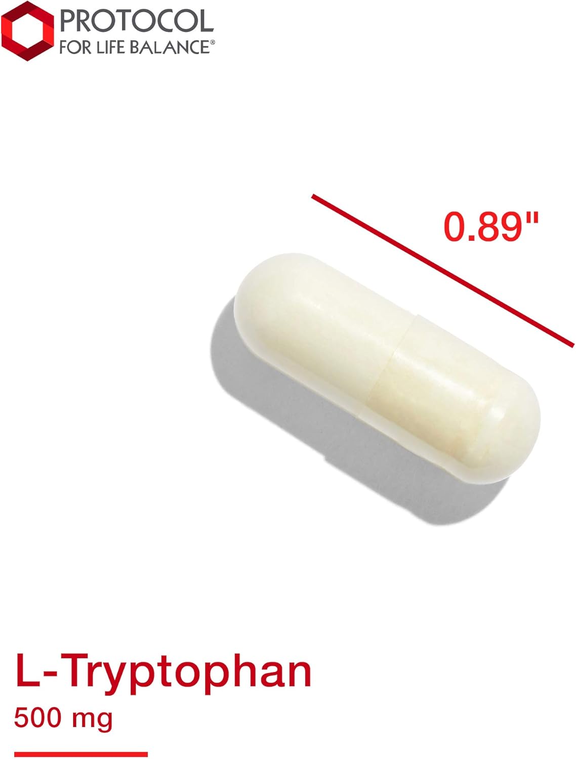 L-Tryptophan 500 mg - 120 Vegetable Capsules by Protocol For Life Balance