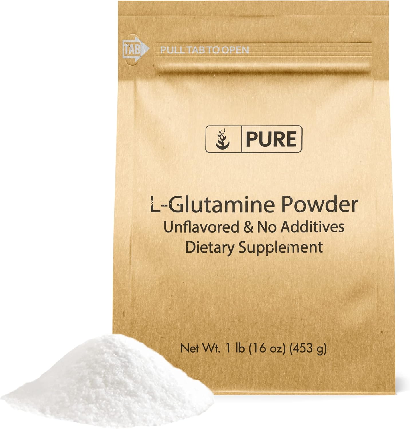 Lab-Verified 1lb L-Glutamine Alpha-Amino Acid Supplement Powder with Pure Original Ingredients