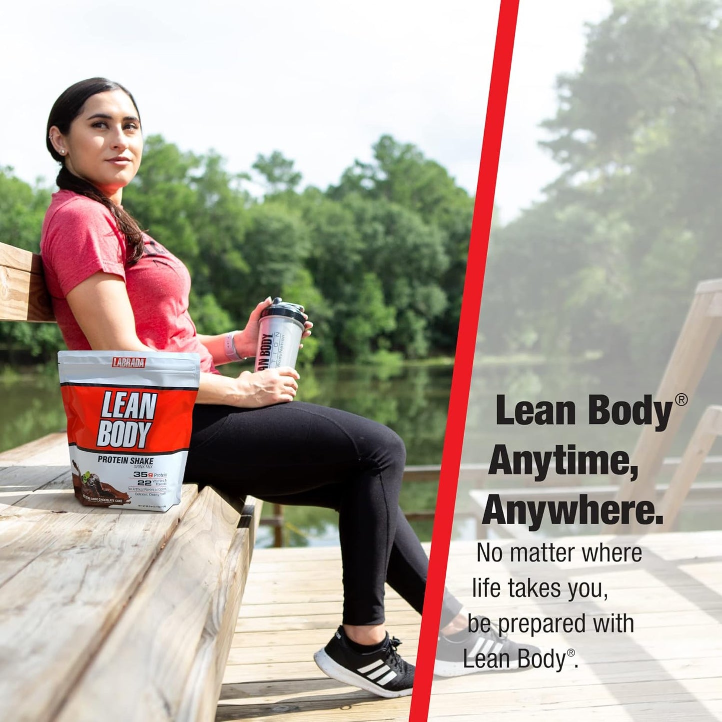 Labrada Lean Body All-in-One Vanilla Protein Shake - 35g Protein, Whey Blend, 7g Healthy Fats & Fiber, 22 Vitamins and Minerals - Gluten Free (4.6lb)