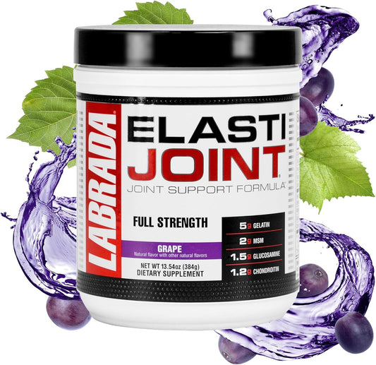 Labrada Nutrition Elastijoint Grape Glucosamine Joint Support Powder for Men & Women - Bone Health Supplement with Chondroitin - Gluten-Free Formula
