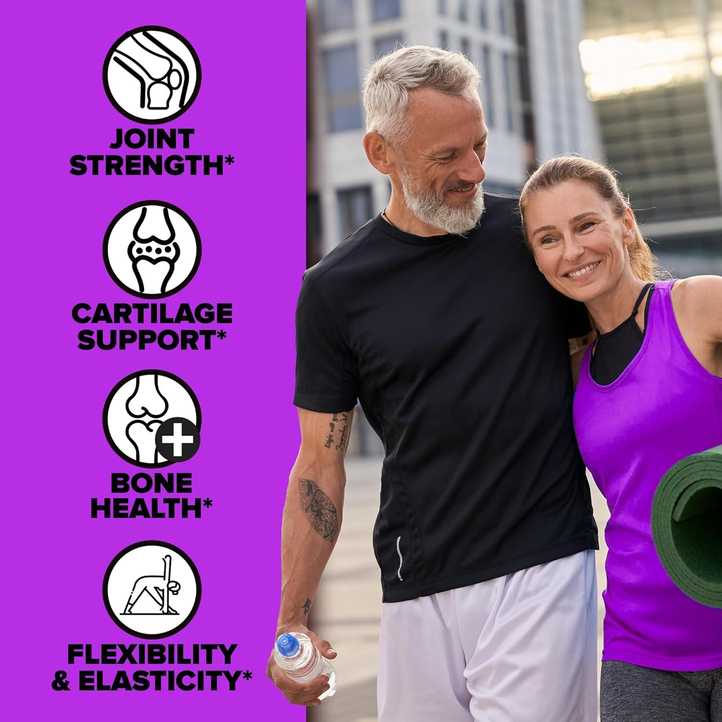 Labrada Nutrition Elastijoint Grape Glucosamine Joint Support Powder for Men & Women - Bone Health Supplement with Chondroitin - Gluten-Free Formula