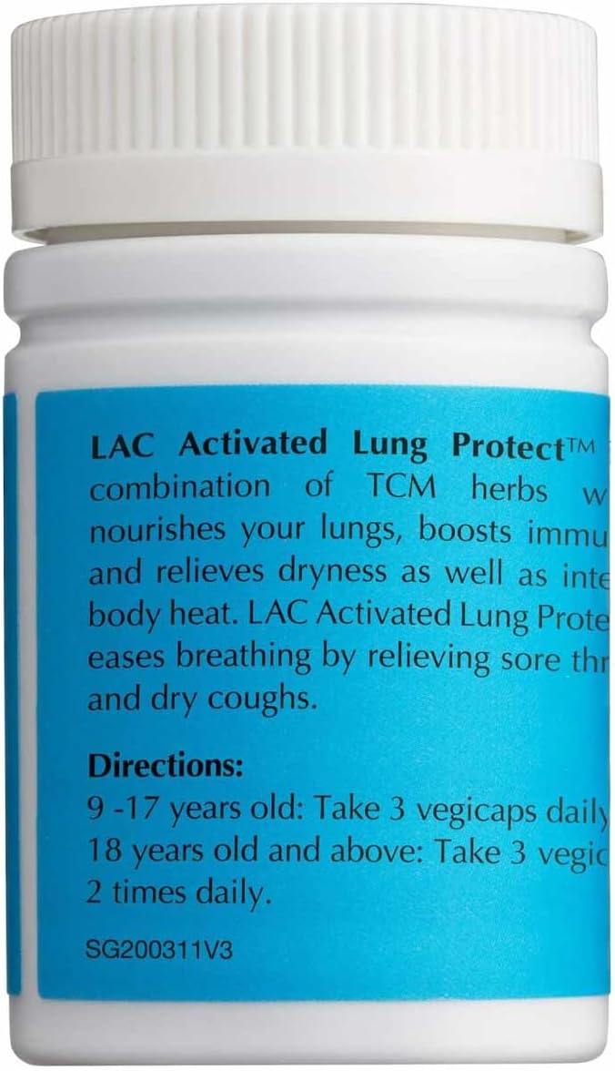 LAC Activated Lung Protect Supplement with TCM Herbs - Supports Respiratory Health (120 vegicaps)