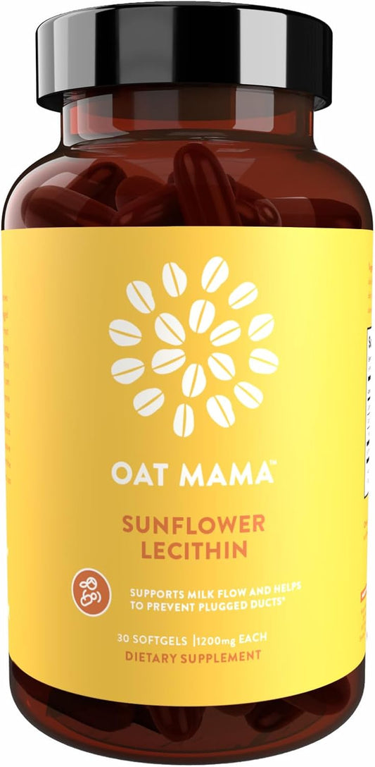 Lactation Supplement for Breastfeeding Moms | Sunflower Lecithin Softgels to Prevent Clogged Ducts and Enhance Milk Production (30 Softgels, 1200 mg)