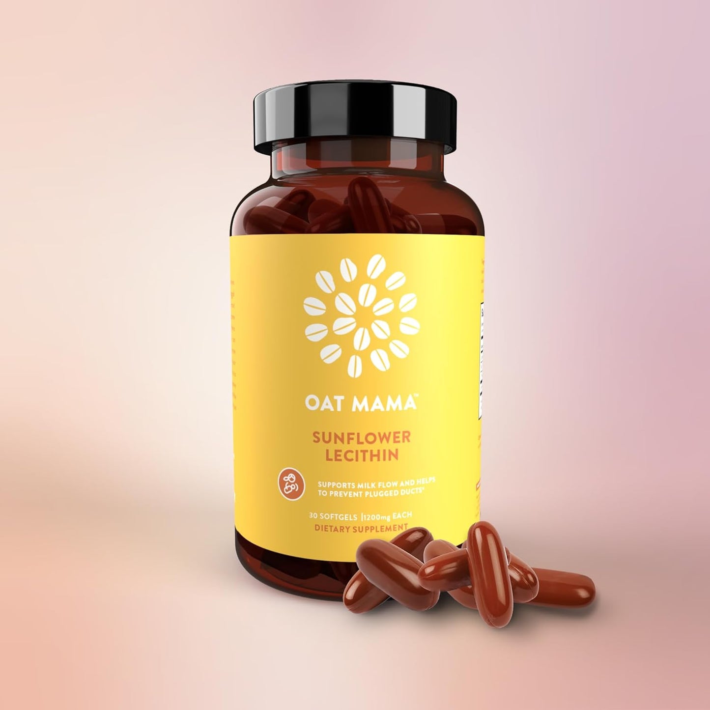 Lactation Supplement for Breastfeeding Moms | Sunflower Lecithin Softgels to Prevent Clogged Ducts and Enhance Milk Production (30 Softgels, 1200 mg)