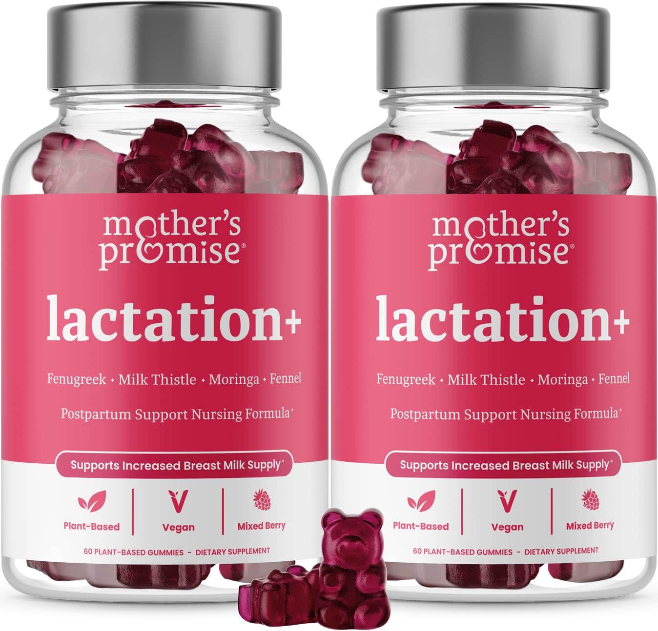 Lactation Support Gummies for Breastfeeding Mothers | Increase Breast Milk Production with Fenugreek, Moringa & Milk Thistle | 2 Pack