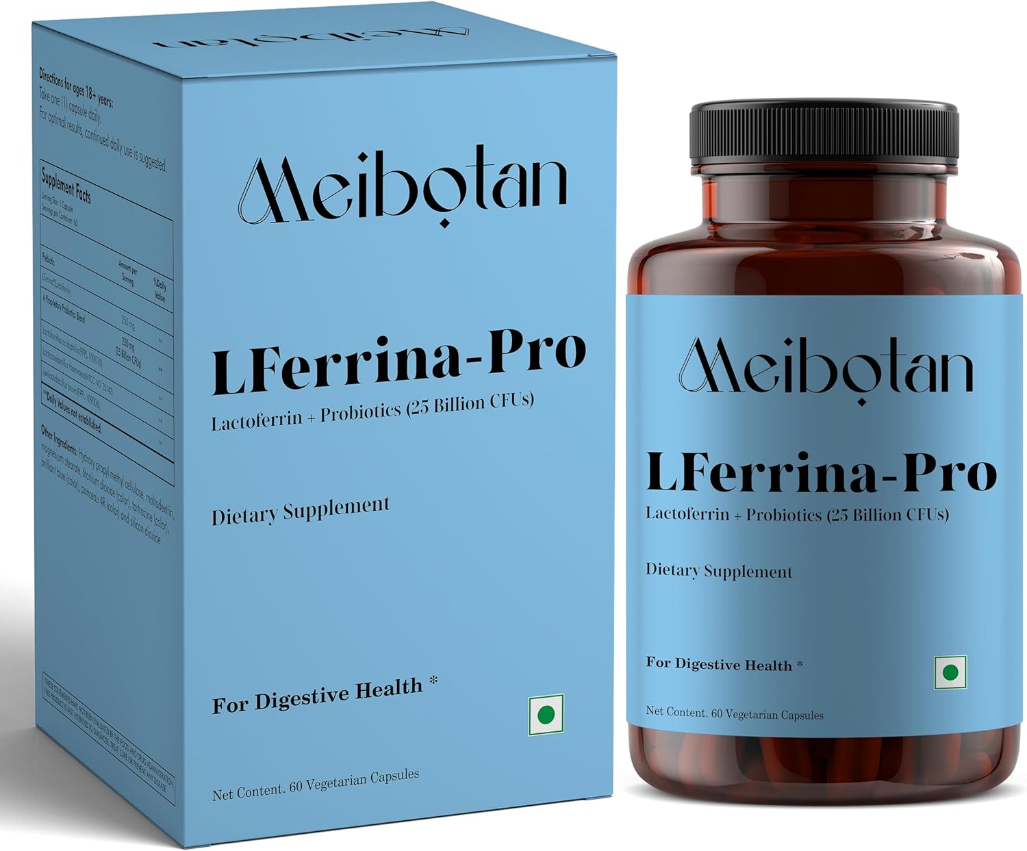 Lactoferrin Supplement with Probiotics - Immune System Support for Men & Women - 60 Veg Capsules