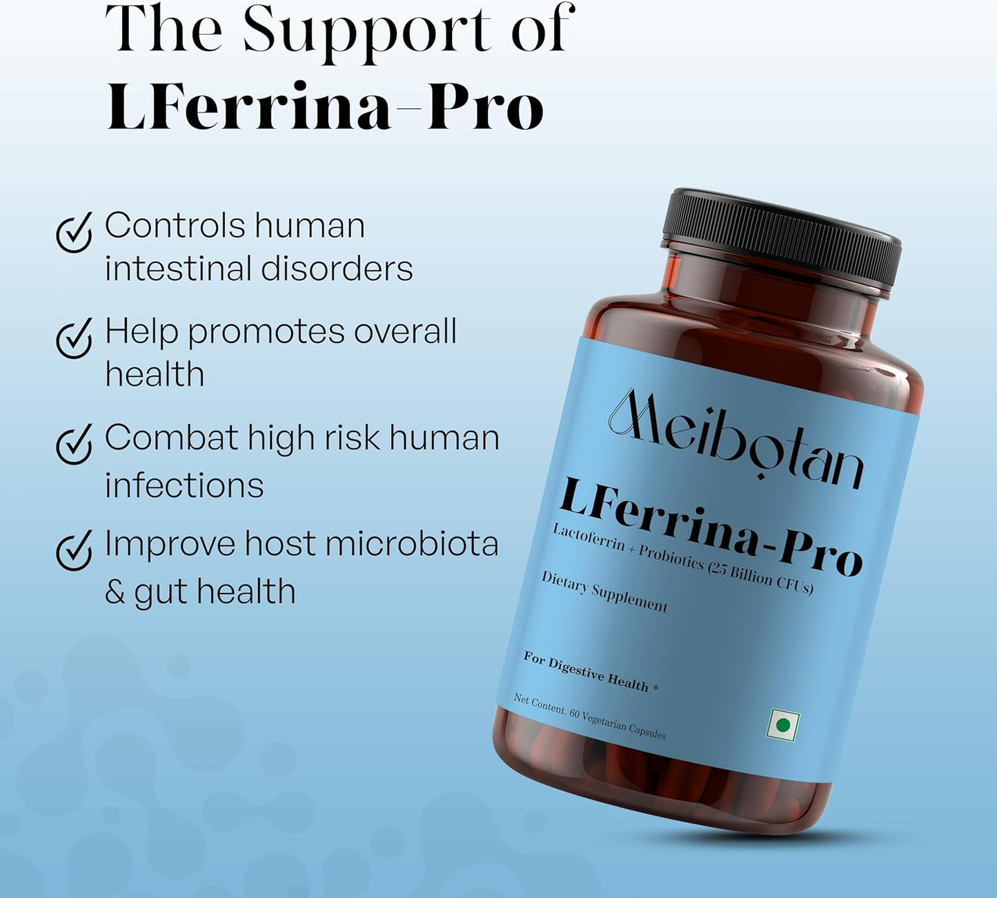 Lactoferrin Supplement with Probiotics - Immune System Support for Men & Women - 60 Veg Capsules